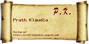 Prath Klaudia névjegykártya