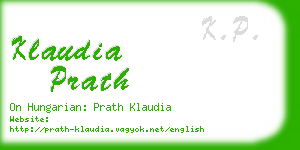 klaudia prath business card